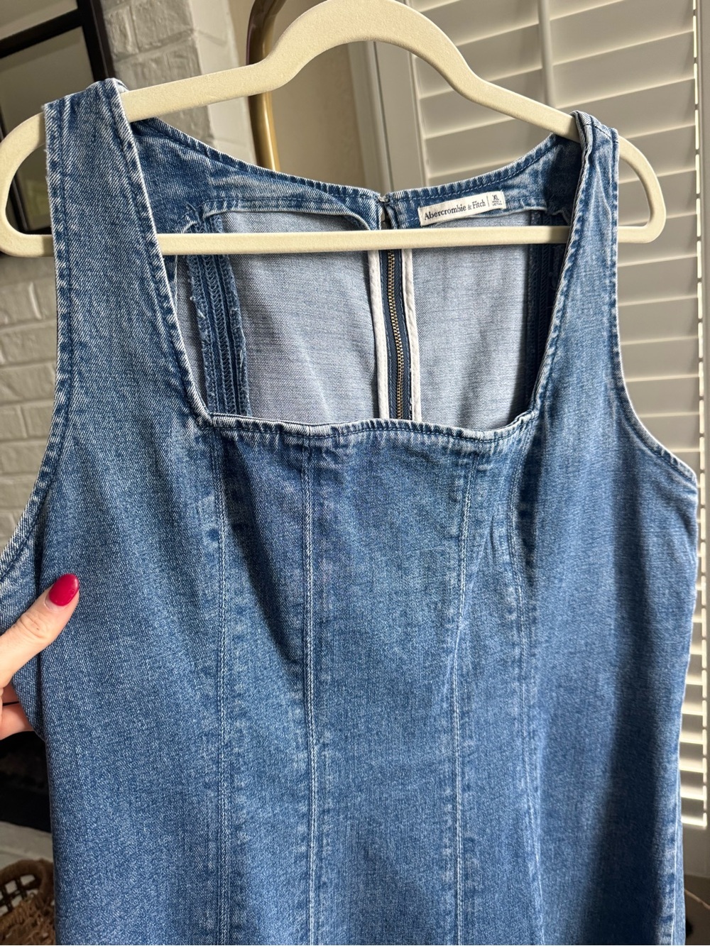 The A&F Mila Squareneck Denim Mini Dress - Picture 2 of 6